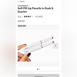 Lithe Beauty Soft Fill Lip Pencils in Dusk and Scarlet